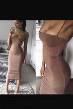 Load image into Gallery viewer, Hot Sale women Package Hip Bodycon Slim Dress Bandage Bodycon Dress High Waist Slim Solid Beige Casual Dress Ciasna sukien