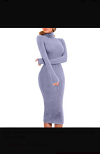 Load image into Gallery viewer, Fashion Clothing Women Lady Solid Dress Women Long Plain Sleeve Sheath Sexy Dress Stretchy Party Night Spring Autumn Dress