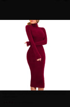 Load image into Gallery viewer, Fashion Clothing Women Lady Solid Dress Women Long Plain Sleeve Sheath Sexy Dress Stretchy Party Night Spring Autumn Dress