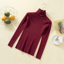 Load image into Gallery viewer, Knit Sweater Women Turtleneck Casual Pure Cashmere Pullover