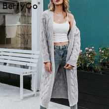 Load image into Gallery viewer, BerryGo Vintage mohair long cardigan