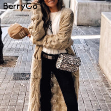 Load image into Gallery viewer, BerryGo Vintage mohair long cardigan