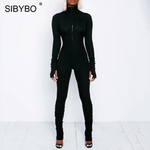 Load image into Gallery viewer, Spring Turtleneck Skinny Casual Jumpsuit