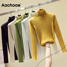 Load image into Gallery viewer, Knit Sweater Women Turtleneck Casual Pure Cashmere Pullover