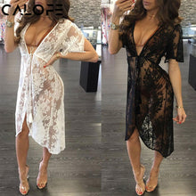 Load image into Gallery viewer, Sexy Long Lace Sexy Beach Cover Up