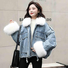 Load image into Gallery viewer, Fashion Korean Thicken Women Jeans Jacket