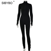 Load image into Gallery viewer, Spring Turtleneck Skinny Casual Jumpsuit