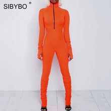 Load image into Gallery viewer, Spring Turtleneck Skinny Casual Jumpsuit